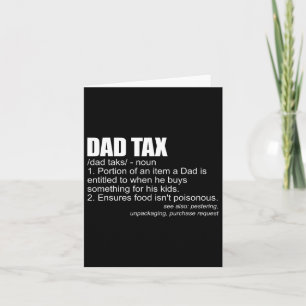Rolig Skatt Definition Mäns Fars Dag Present Pappa Kort