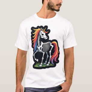Rolig Skelett Enhörning Älskare Kuslig Halloween C T Shirt