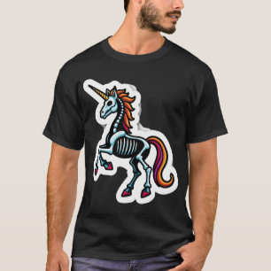 Rolig Skelett Enhörning Älskare Spöklik Halloween T Shirt