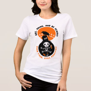 Rolig skelett firar Halloween T Shirt