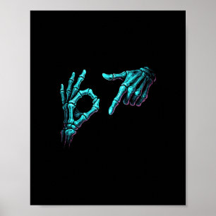 Rolig skelett-hand meme 67 Gen Alpha Halloween Si Poster