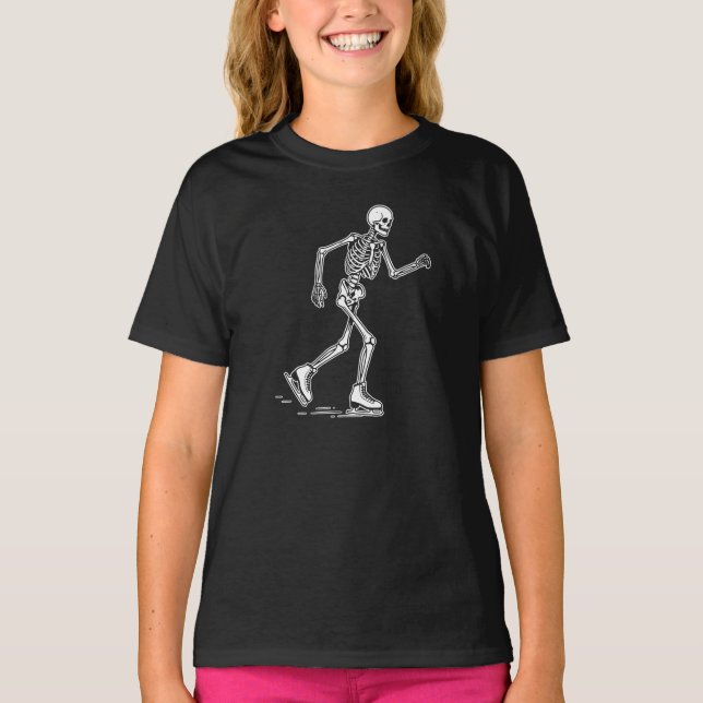rolig skelett isdans t shirt (Framsida)