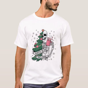 Rolig skelett jul lite glad lite läskig t shirt