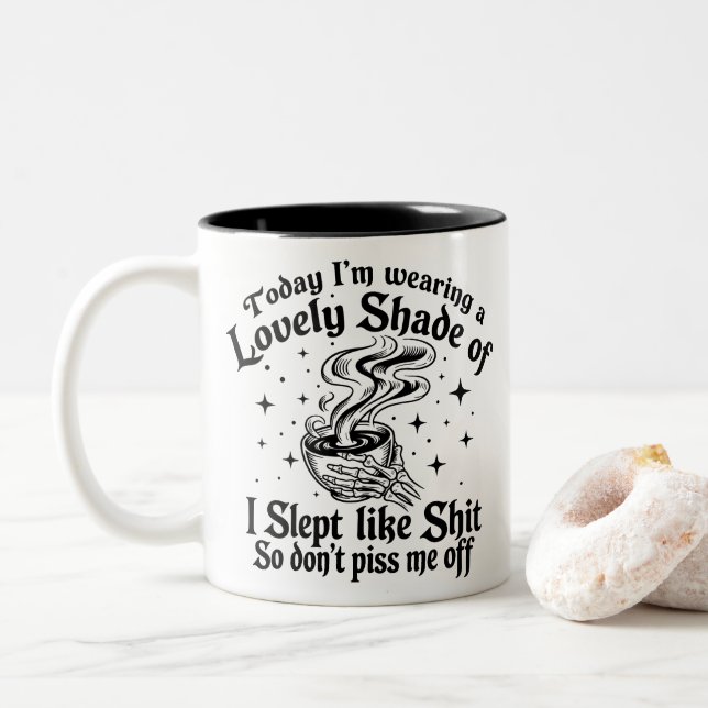 Rolig Skelett Kaffe Sarcasm Citat  Två-Tonad Mugg (Med munk)