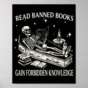 Rolig Skelett Läs Bannlysta Böcker Får Förbjuden K Poster