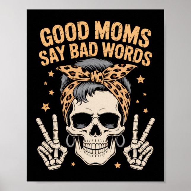 Rolig skelett rödig tova mamma poster (Framsidan)
