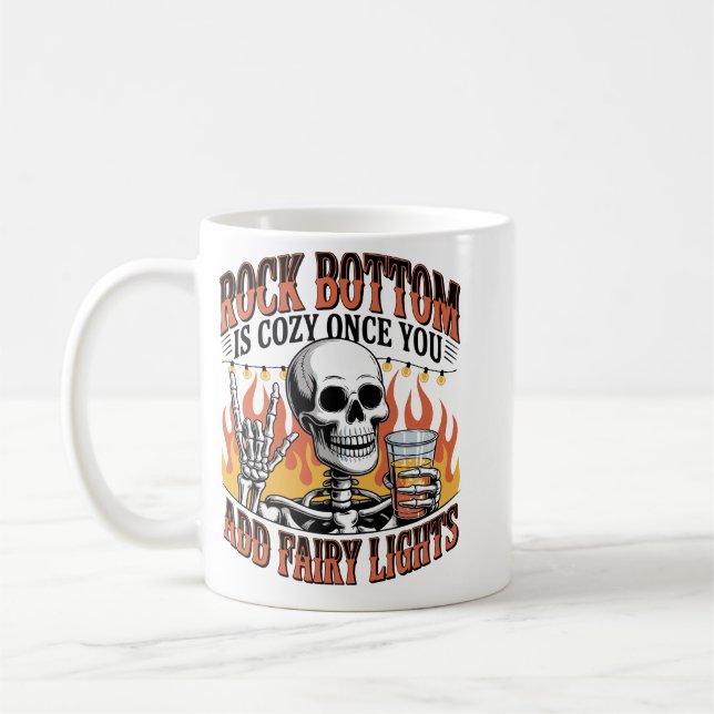 Rolig Skelett: Sarcastic Grafik Från Botten  Kaffemugg (Vänster)