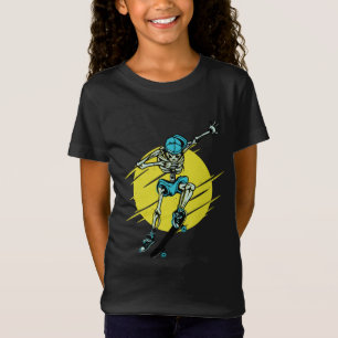 Rolig Skelett Skridskoåkare Skateboard Design T Shirt