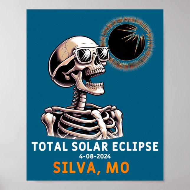 Rolig Skelett Solförmörkelse Silva Missouri Poster (Framsidan)
