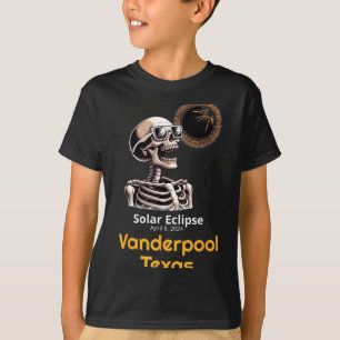 Rolig Skelett Solförmörkelse Vanderpool Texas T Shirt