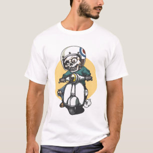 Rolig Skelett som kör cykel T Shirt