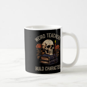 Rolig skelettbok Blommig dödskalle Halloween lärar Kaffemugg
