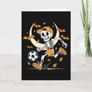 Rolig skelettfotboll män pojkar barn Halloween-kos Kort
