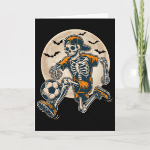 Rolig skelettfotboll män pojkar barn Halloween kos Kort