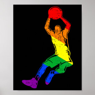 Rolig Skelettspelare Regnbågsflagga Gay Lesbisk St Poster