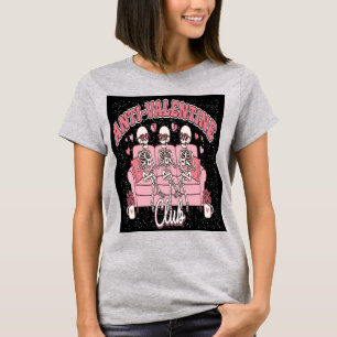 Rolig skelettvalentinskonstruktion för kvinnor t shirt