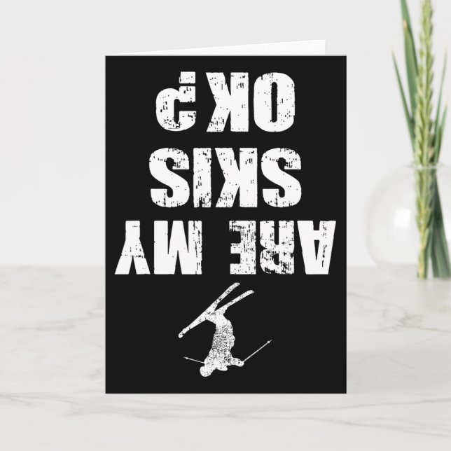 Rolig Ski Tröja Distressed Skidåkning Vintersporte Kort (Framsida)