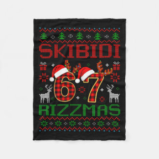 Rolig Skibidi Rizzmas Meme Fula Julstämningar Xm Fleecefilt