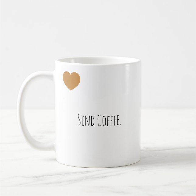 Rolig Skicka Kaffe. Modern Typografi Kaffemugg (Vänster)