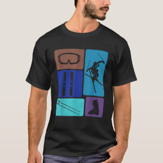 Rolig Skidåkning Skidor Snö Äventyr Vintersporter T Shirt