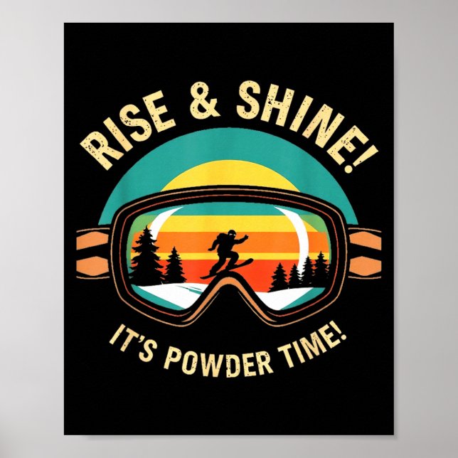 Rolig skidåkning - upp &amp; lys! pulvertid! skido poster (Framsidan)