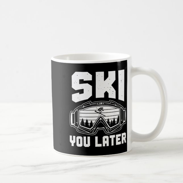 Rolig skidälskare du senare skidåkning vinter skid kaffemugg (Höger)