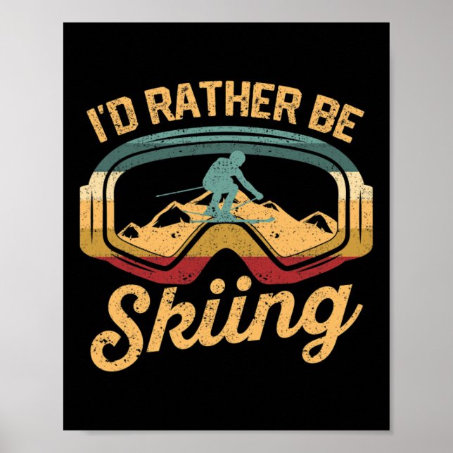 Rolig skidälskare på vintern Jag hellre är skidåka Poster (Framsidan)