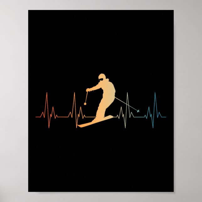 Rolig skiddesign för män kvinnor utförsåkning skid poster (Framsidan)