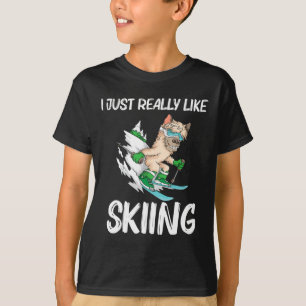 Rolig skidkonst för män kvinnor skidåkning Freesty T Shirt