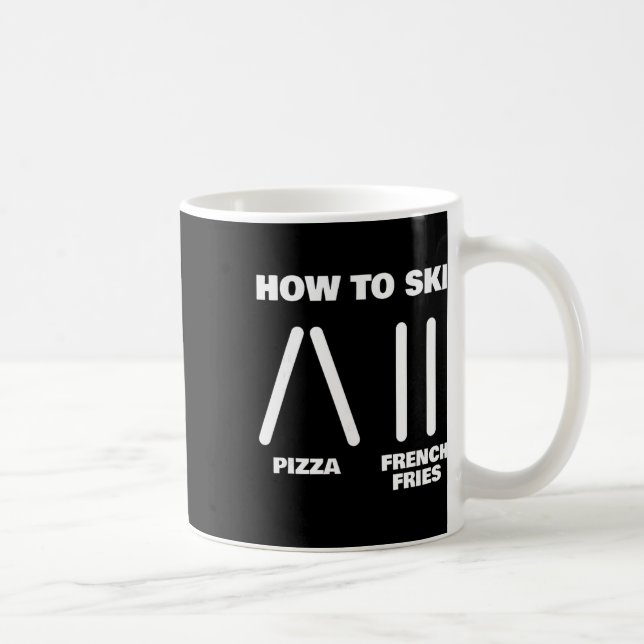 Rolig Skidlärarpizza Pommes Frites Skidälskare Kaffemugg (Höger)