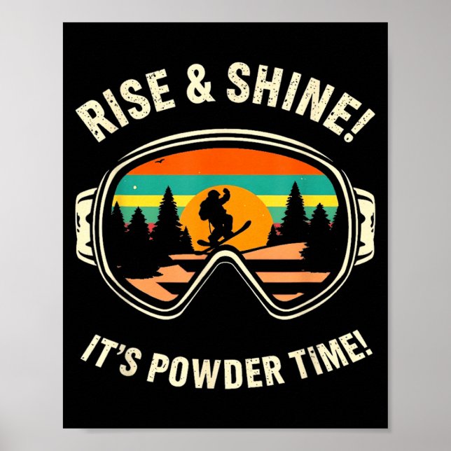 Rolig skidsport - upp &amp; lys! pulvertid! skidor poster (Framsidan)