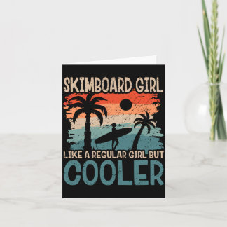 Rolig Skimboard Tjej Skimboardare Skimboarding Kort