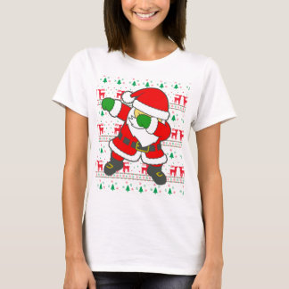 Rolig skjorta för Dabbin Santa julsleeve. T Shirt