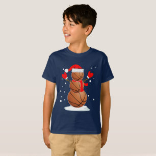 Rolig skjorta för gåva för julbasketsnögubbe t shirt