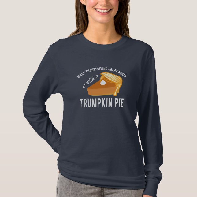 Rolig skjorta för thanksgivingTrumpkin paj T Shirt (Framsida)
