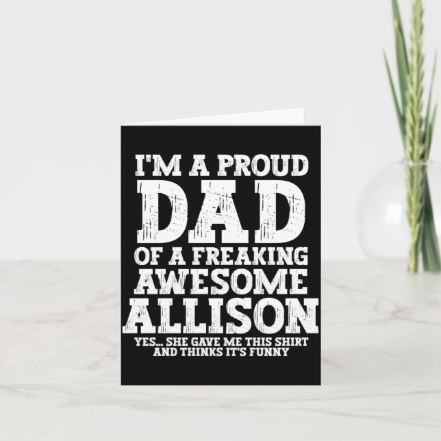Rolig skojbror till Allison Personlig Namn Kort (Framsida)