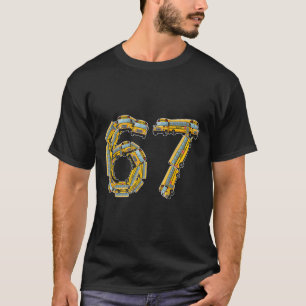 Rolig Skolbuss 67 Läraruppskattning 67 Meme Buss T Shirt