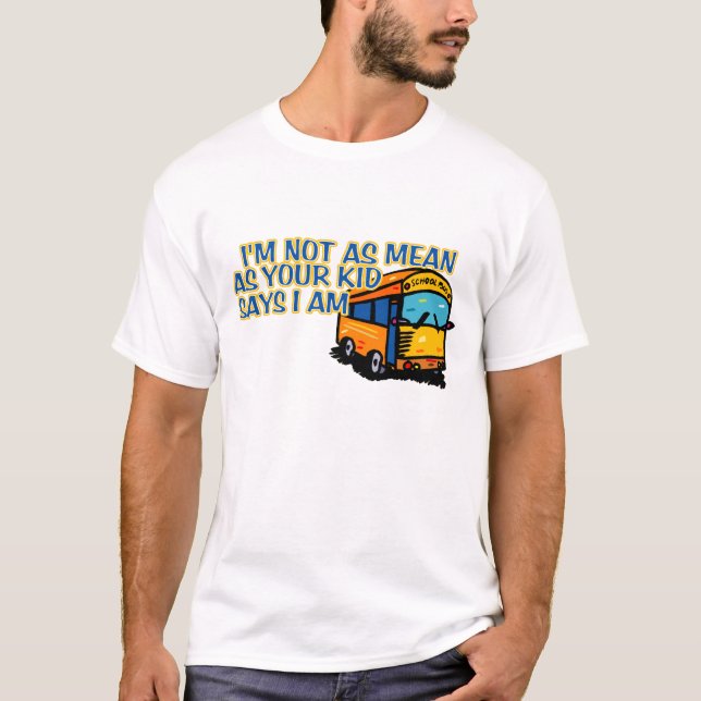 Rolig skolbusschaufförT-tröja T-shirt (Framsida)