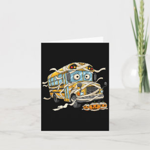 Rolig skolbussmummy pumpa halloween barn män kort