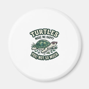 Rolig Sköldpadda Gör Mig Glad Vintage Magnet
