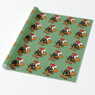 Rolig sköldpadda i konst för Santa hattjul Presentpapper