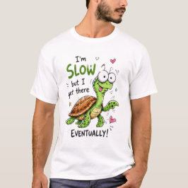 Rolig Sköldpadds Motivations Citat Tecknad Design T Shirt