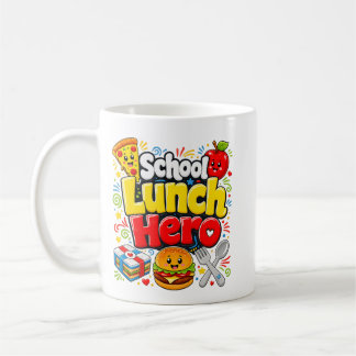 Rolig skolmåltids Hjälte Cafeteriaarbetare Barn Ma Kaffemugg