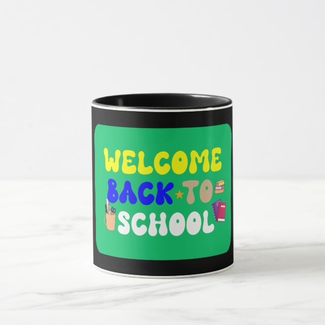 Rolig Skolmugg - Mask till skolan 2025 Mugg (Center)