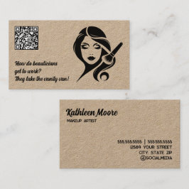 Rolig Skönhetsspecialist Smink QR Visitkort
