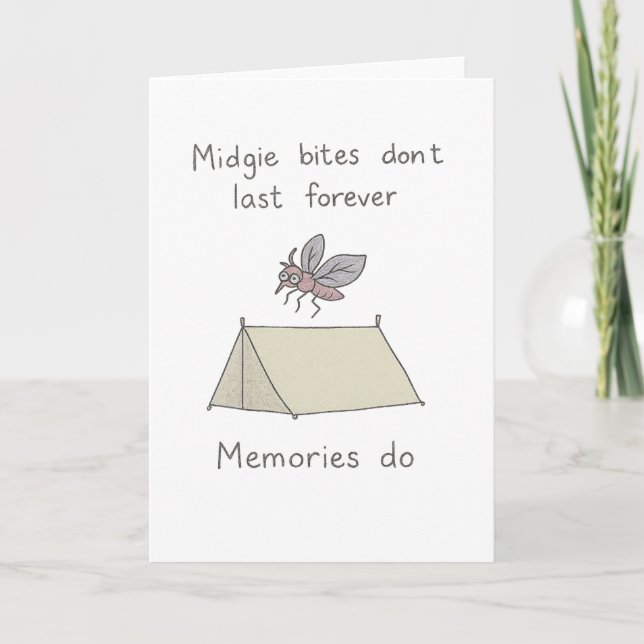 Rolig skotsk camping semester Midgie Kort (Framsida)