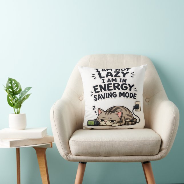 Rolig skotsk katt med energisparläge Lat  Kudde (Stol)