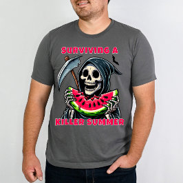 Rolig Skräck Döden Vattenmelon Summerween T Shirt