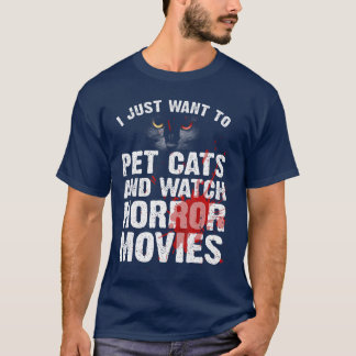 Rolig skräckfilm för män Kvinnor Kattälskare Hallo T Shirt