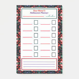 Rolig Skräckinjagande Halloweenfest Uppgiftsplaner Post-it Block
